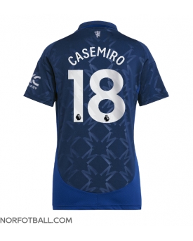 Billige Fotballdrakt Manchester United Casemiro #18 Replika Bortedrakt Dame 2024-25 Kortermet